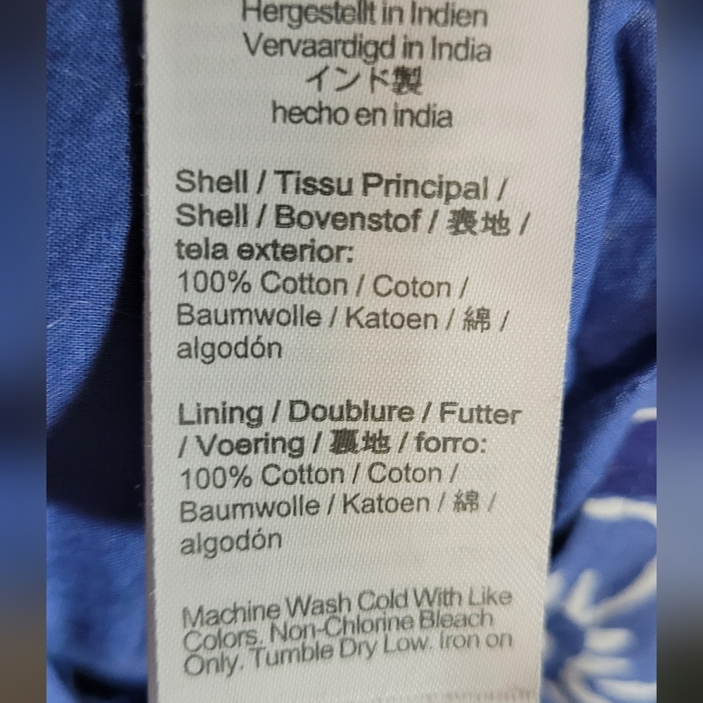 J. Crew Blue and White Cotton Floral Ruffle Sleeve Dress with pockets Size 8 - Picture 5 of 6